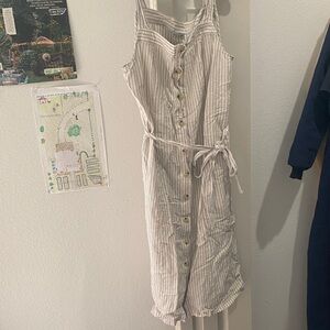 Liz Claiborne Cotton Button-Down Midi Dress